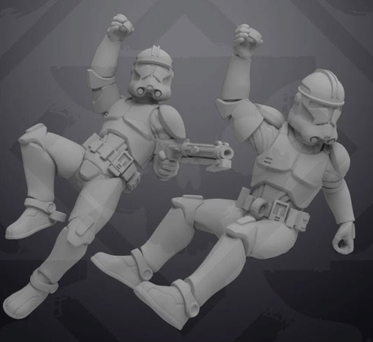 Rappelling Genetic Trooper Miniature - SW Legion Compatible (38 - 40mm tall) Resin 3D Print - Skullforge Studios - Gootzy Gaming