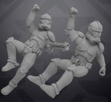 Rappelling Genetic Trooper Miniature - SW Legion Compatible (38-40mm tall) Resin 3D Print - Skullforge Studios - Gootzy Gaming