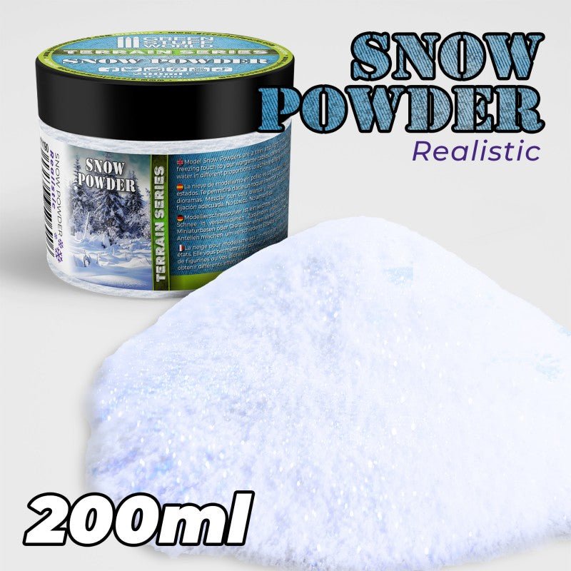 Realistic Snow Powder - Scatter Hobby Powder - Green Stuff World - 200 mL Container - Gootzy Gaming