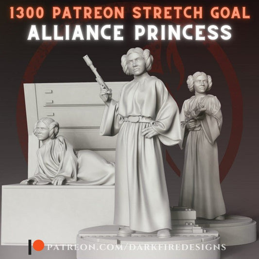 Rebel Alliance Princess - SW Legion Compatible Miniature (38 - 40mm tall) High Quality 8k Resin 3D Print - Dark Fire Designs - Gootzy Gaming