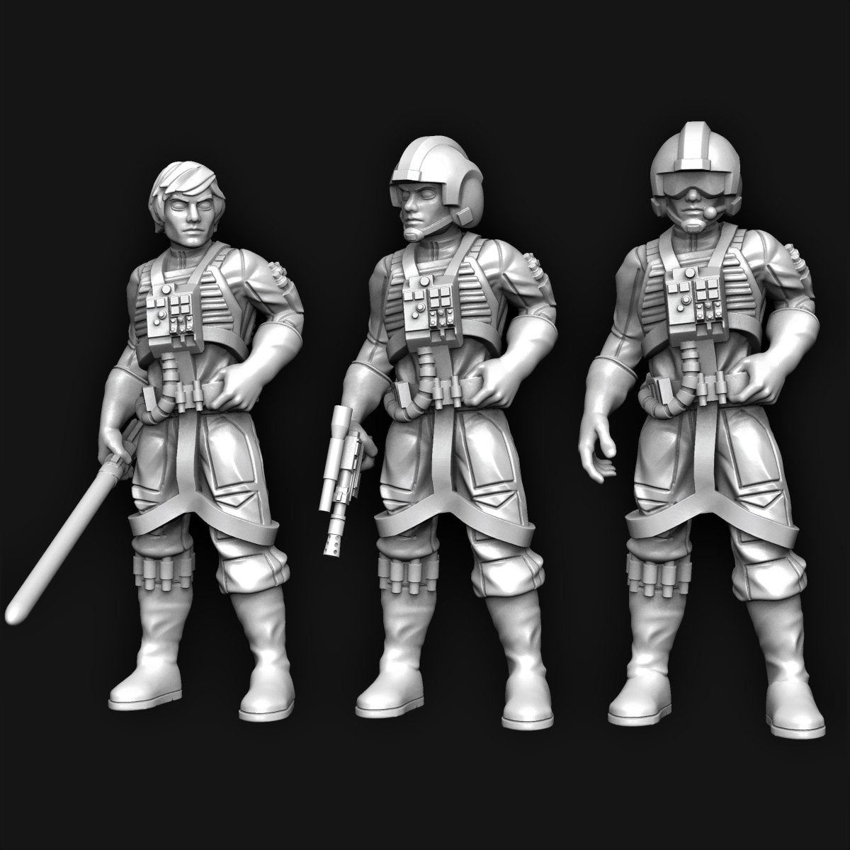 Rebel Pilot Miniature - SW Legion Compatible (38-40mm tall) Multi-Piece Resin 3D Print - Dark Fire Designs - Gootzy Gaming