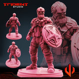 Red Daddy Superhero (Version A) Resin Miniature - MCP/Crisis Protocol Compatible (40mm tall) Resin 3D Print - Trident Studios - Gootzy Gaming