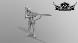 Red Haired Sniper Mercenary Miniature - SW Legion Compatible (38-40mm tall) Multi-Piece Resin 3D Print - Black Remnant - Gootzy Gaming
