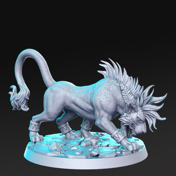 Red Lion XIII - Single Roleplaying Miniature for D&D or Pathfinder - 32mm Scale Resin 3D Print - RN EStudios - Gootzy Gaming