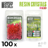 Red Resin Crystals - Small Size - Green Stuff World - 100 Crystal Bits - Gootzy Gaming