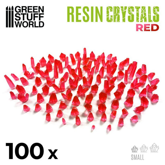 Red Resin Crystals - Small Size - Green Stuff World - 100 Crystal Bits - Gootzy Gaming