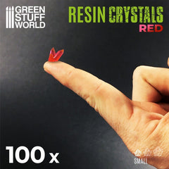 Red Resin Crystals - Small Size - Green Stuff World - 100 Crystal Bits - Gootzy Gaming