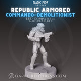 Republic Armored Commando Demolitionist - SW Legion Compatible Miniature (38-40mm tall) High Quality 8k Resin 3D Print - Dark Fire Designs - Gootzy Gaming