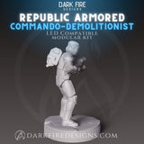 Republic Armored Commando Demolitionist - SW Legion Compatible Miniature (38-40mm tall) High Quality 8k Resin 3D Print - Dark Fire Designs - Gootzy Gaming