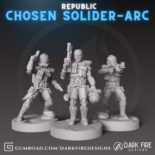 Republic Clone Chosen Soldier ARC Version JJ - SW Legion Compatible (38 - 40mm tall) Resin 3D Print - Dark Fire Designs - Gootzy Gaming