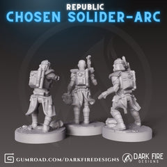 Republic Clone Chosen Soldier ARC Version JJ - SW Legion Compatible (38-40mm tall) Resin 3D Print - Dark Fire Designs