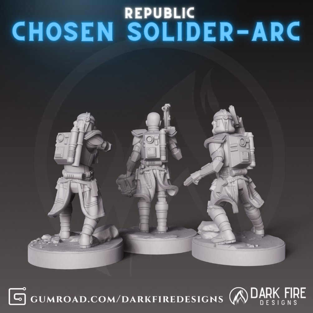 Republic Clone Chosen Soldier ARC Version JJ - SW Legion Compatible (38 - 40mm tall) Resin 3D Print - Dark Fire Designs - Gootzy Gaming