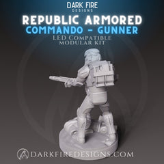 Republic Clone Commando Gunner - SW Legion Compatible Miniature (38 - 40mm tall) High Quality 8k Resin 3D Print - Dark Fire Designs - Gootzy Gaming