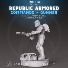 Republic Clone Commando Gunner - SW Legion Compatible Miniature (38 - 40mm tall) High Quality 8k Resin 3D Print - Dark Fire Designs - Gootzy Gaming