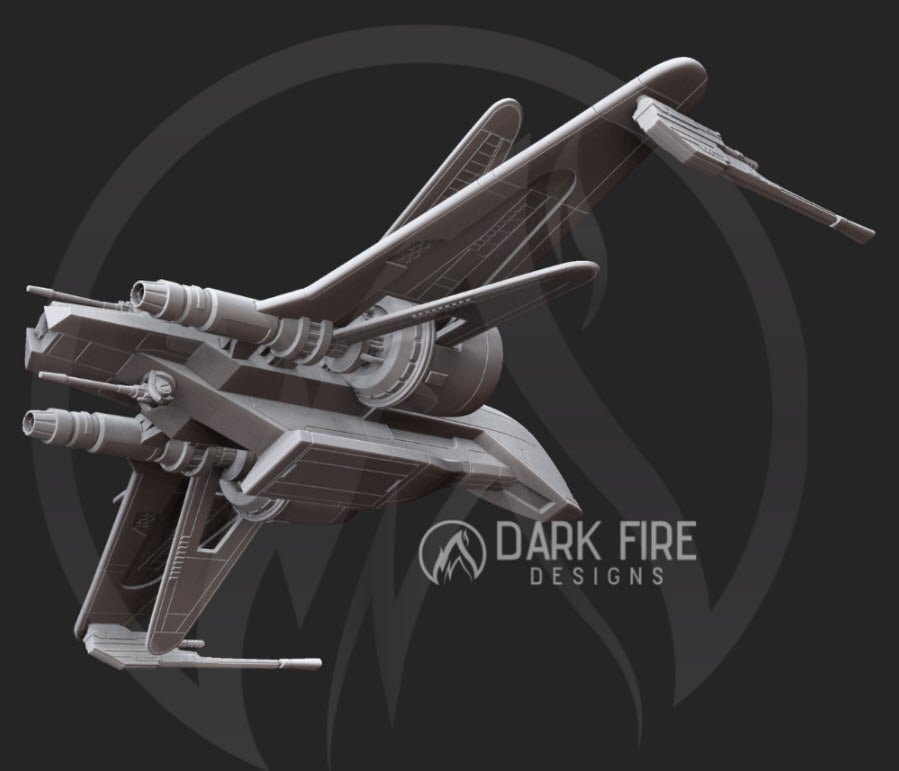 Republic Clone Lancer Starfighter - Large Resin Printed Model Kit - SW Legion Compatible Resin 3D Print - Dark Fire Designs - Gootzy Gaming