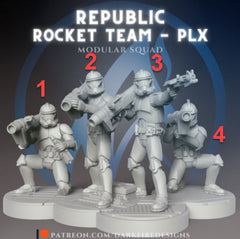 Republic Clone Rocket Team Single Trooper - SW Legion Compatible Miniature (38-40mm tall) High Quality 8k Resin 3D Print - Dark Fire Designs - Gootzy Gaming