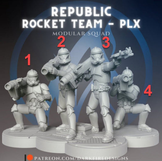 Republic Clone Rocket Team Single Trooper - SW Legion Compatible Miniature (38 - 40mm tall) High Quality 8k Resin 3D Print - Dark Fire Designs - Gootzy Gaming