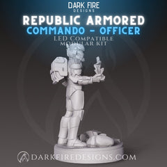 Republic Commando Officer with Hologram - SW Legion Compatible Miniature (38 - 40mm tall) High Quality 8k Resin 3D Print - Dark Fire Designs - Gootzy Gaming