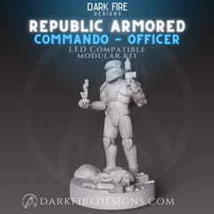 Republic Commando Officer with Hologram - SW Legion Compatible Miniature (38 - 40mm tall) High Quality 8k Resin 3D Print - Dark Fire Designs - Gootzy Gaming