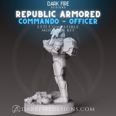 Republic Commando Officer with Hologram - SW Legion Compatible Miniature (38 - 40mm tall) High Quality 8k Resin 3D Print - Dark Fire Designs - Gootzy Gaming