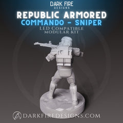 Republic Commando Sniper - SW Legion Compatible Miniature (38 - 40mm tall) High Quality 8k Resin 3D Print - Dark Fire Designs - Gootzy Gaming