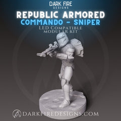 Republic Commando Sniper - SW Legion Compatible Miniature (38 - 40mm tall) High Quality 8k Resin 3D Print - Dark Fire Designs - Gootzy Gaming