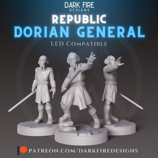 Republic Dorian Wizard General - Single Miniature - SW Legion Compatible (38-40mm tall) Resin 3D Print - Dark Fire Designs - Gootzy Gaming