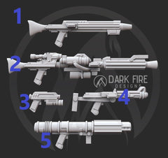 Republic Guns Pack 2 - 5 bits pack - SW Legion Compatible Resin 3D Print - Dark Fire Designs - Gootzy Gaming