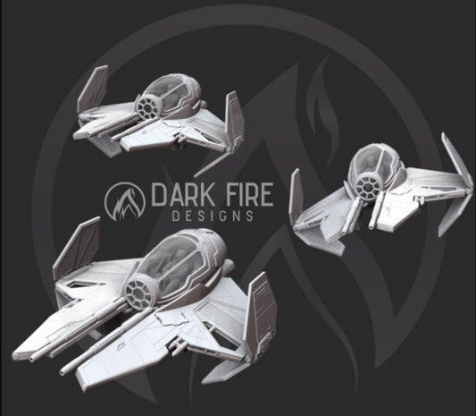 Republic Knight Interceptor Starship - Resin Printed Model Kit - SW Legion Compatible Resin 3D Print - Dark Fire Designs - Gootzy Gaming