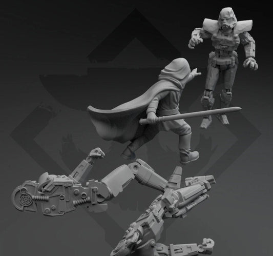 Rescuing Hero Wizard Miniature - SW Legion Compatible (38 - 40mm tall) Resin 3D Print - Skullforge Studios - Gootzy Gaming