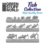Resin Fish Collection - Unpainted Cast Resin Decoration Kit - Green Stuff World - Gootzy Gaming