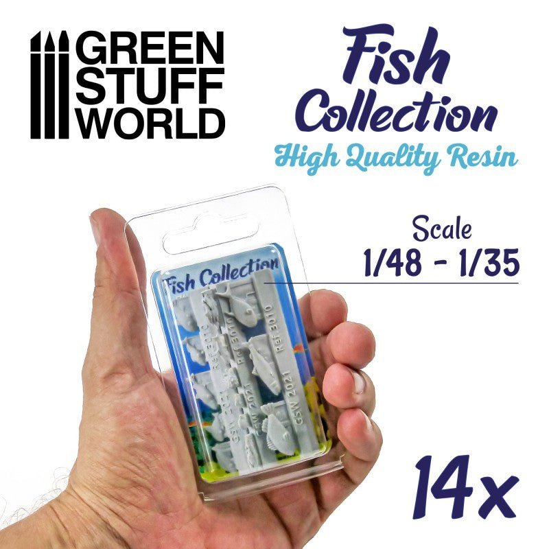 Resin Fish Collection - Unpainted Cast Resin Decoration Kit - Green Stuff World - Gootzy Gaming