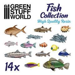 Resin Fish Collection - Unpainted Cast Resin Decoration Kit - Green Stuff World - Gootzy Gaming