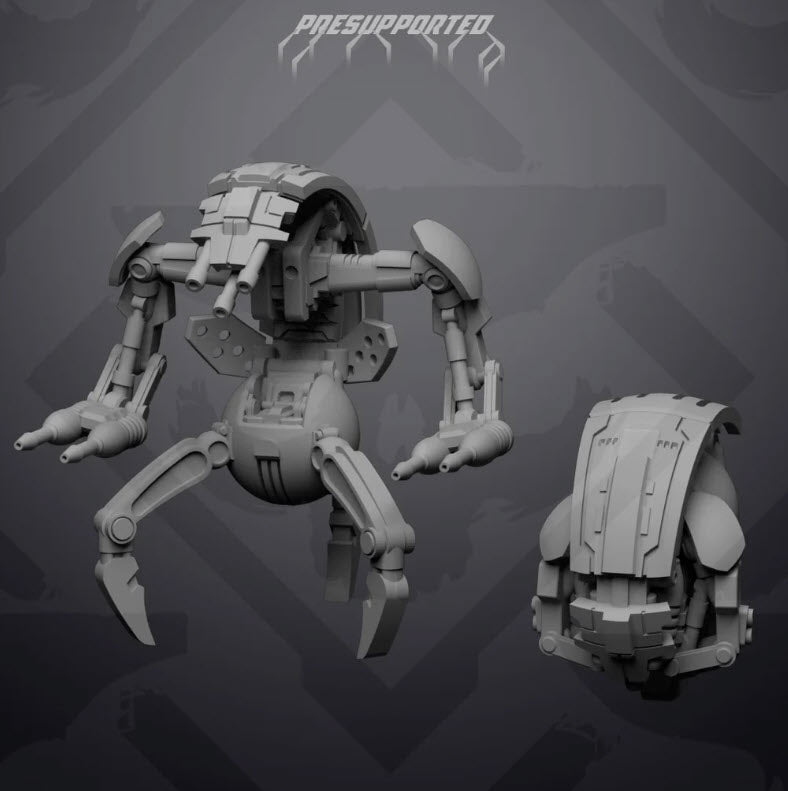 Rolly Ball Blaster Drone - SW Legion Compatible Miniature (38 - 40mm tall) High Quality 8k Resin 3D Print - Skullforge Studios - Gootzy Gaming