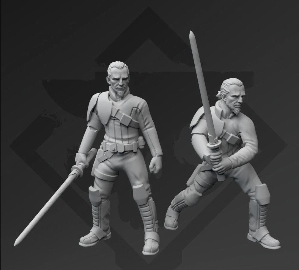 Ronan Wizard Warrior Miniature - 2 styles available- SW Legion Compatible (38-40mm tall) Resin 3D Print - Skullforge Studios - Gootzy Gaming