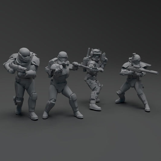 Rough Rider Squad - 4 Mini Bundle - SW Legion Compatible (38 - 40mm tall) Resin 3D Print - Skullforge Studios - Gootzy Gaming
