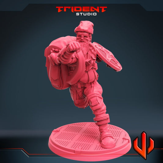 Santa Red Agent Daddy Resin Miniature - MCP/Crisis Protocol Compatible (40mm tall) Resin 3D Print - Trident Studios - Gootzy Gaming