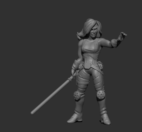 Sara Kade Space Knight Miniature - SW Legion Compatible (38 - 40mm tall) Resin 3D Print - Skullforge Studios - Gootzy Gaming