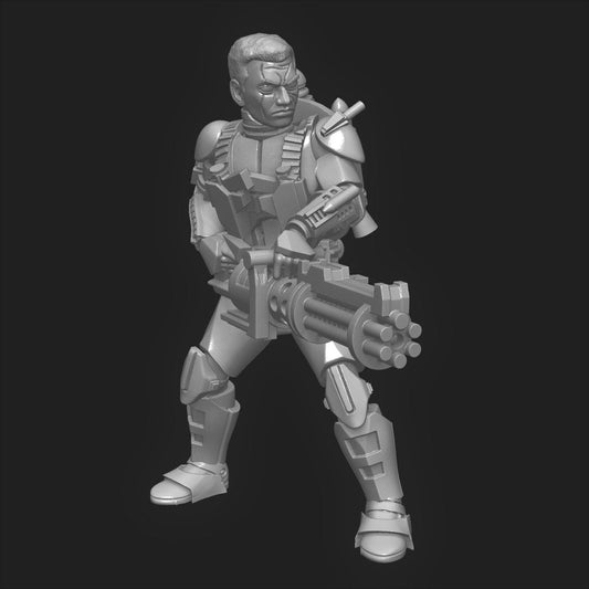 Serpent Fang Clone Commander w/ Heavy Gun Miniature - SW Legion Compatible (38 - 40mm tall) Multi - Piece Resin 3D Print - Dark Fire Designs - Gootzy Gaming