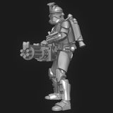 Serpent Fang Clone Commander w/ Heavy Gun Miniature - SW Legion Compatible (38-40mm tall) Multi-Piece Resin 3D Print - Dark Fire Designs - Gootzy Gaming