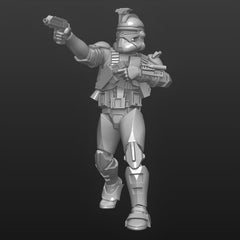 Serpent Fang Clone Commander w/ Pistol Miniature - SW Legion Compatible (38 - 40mm tall) Multi - Piece Resin 3D Print - Dark Fire Designs - Gootzy Gaming