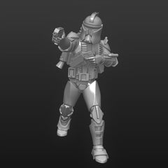 Serpent Fang Clone Commander w/ Pistol Miniature - SW Legion Compatible (38 - 40mm tall) Multi - Piece Resin 3D Print - Dark Fire Designs - Gootzy Gaming