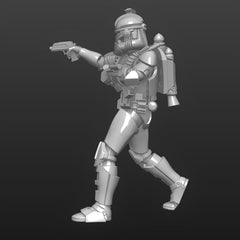 Serpent Fang Clone Commander w/ Pistol Miniature - SW Legion Compatible (38 - 40mm tall) Multi - Piece Resin 3D Print - Dark Fire Designs - Gootzy Gaming