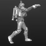 Serpent Fang Clone Commander w/ Pistol Miniature - SW Legion Compatible (38-40mm tall) Multi-Piece Resin 3D Print - Dark Fire Designs - Gootzy Gaming