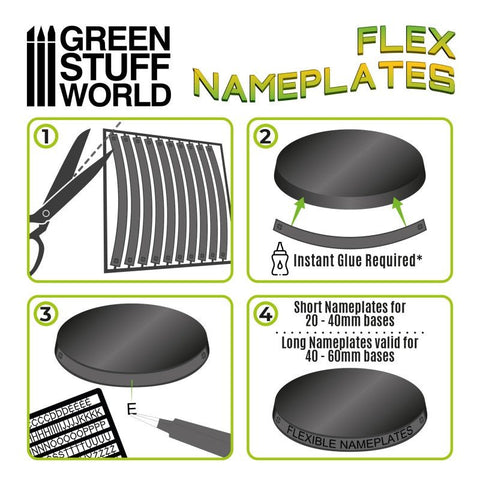 Short Name Plates - Flexible Lettering for Buildings or Bases - Green Stuff World - Gootzy Gaming