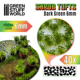Shrub Tufts - Dark Green 6mm - Green Stuff World - 40x Self Adhesives - Gootzy Gaming