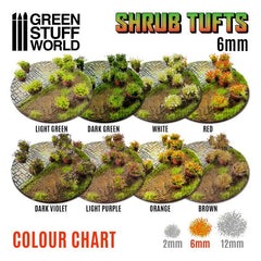 Shrub Tufts - Dark Green 6mm - Green Stuff World - 40x Self Adhesives - Gootzy Gaming