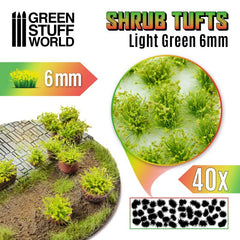 Shrub Tufts - Light Green 6mm - Green Stuff World - 40x Self Adhesives - Gootzy Gaming