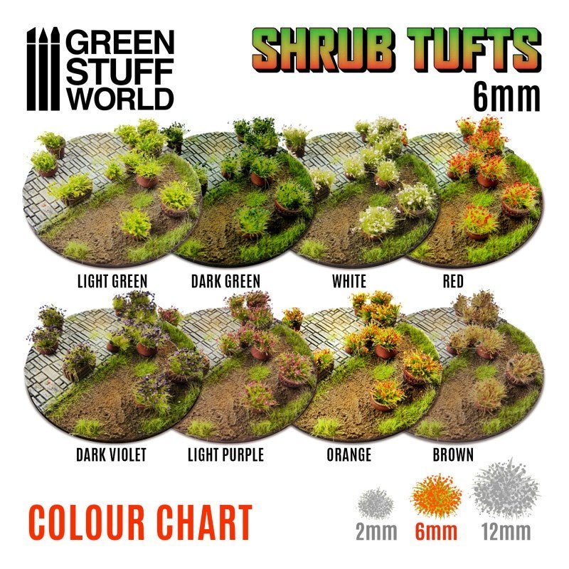 Shrub Tufts - Red 6mm - Green Stuff World - 40x Self Adhesives - Gootzy Gaming