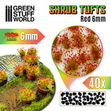 Shrub Tufts - Red 6mm - Green Stuff World - 40x Self Adhesives - Gootzy Gaming